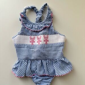 Silky Goose Smocked Lobster Seersucker Bubble